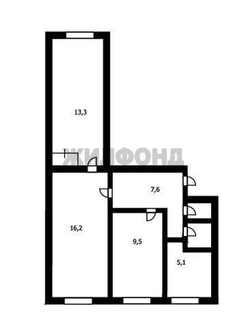 
  Продается 3-комн. квартира 56.4 м². Фото 1.
