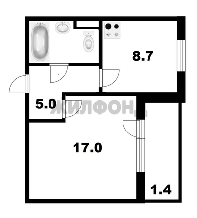 
  Продается 1-комн. квартира, 35.8 м², Военный городок ул, д. 125
. Фото 11.