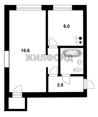 
  Продается 1-комн. квартира, 31.8 м², Блюхера ул, д. 20
. Фото 7.