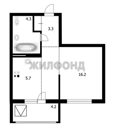 
  Продается студия, 33.7 м², ЖК Квартал Сосновый бор, дом 1
. Фото 11.