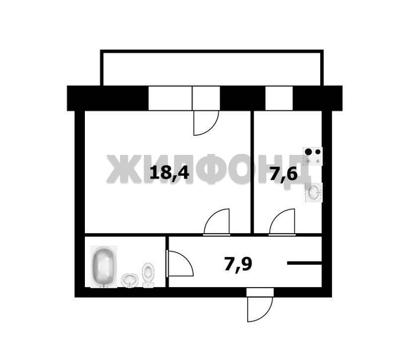 
  Продается 1-комн. квартира, 37.3 м², Обская (Ивушка тер. СНТ) ул, д. 24
. Фото 20.