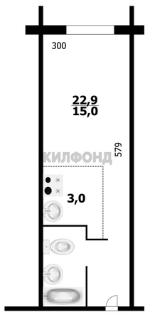 
  Продается 1-комн. квартира, 22.7 м², Забалуева ул, д. 90
. Фото 10.