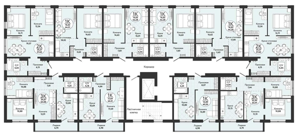 
  Продается 2-комн. квартира, 57.63 м², ЖК Одоевский, дом 4
. Фото 1.