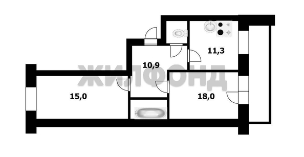 
  Продается 2-комн. квартира, 64.2 м², Сибиряков-Гвардейцев ул, д. 44/7
. Фото 11.