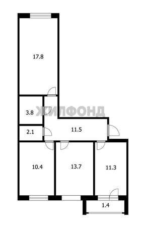 
  Продается 3-комн. квартира, 70.8 м², Космическая ул, д. 2/1
. Фото 2.