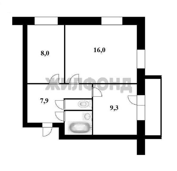 
  Продается 2-комн. квартира, 45.2 м², Радужный мкр, д. 17/2
. Фото 2.