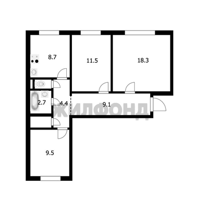 
  Продается 3-комн. квартира, 67.3 м², Кропоткина ул, д. 261
. Фото 15.