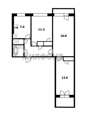 
  Продается 3-комн. квартира, 59 м², Есенина ул, д. 10
. Фото 10.
