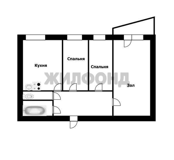 
  Продается 3-комн. квартира, 59.7 м², Чемская ул, д. 36а
. Фото 16.