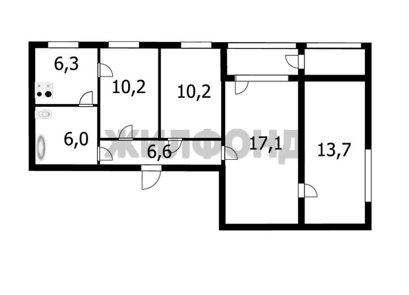 
  Продается 4-комн. квартира, 70.1 м², Лесосечная ул, д. 8
. Фото 17.