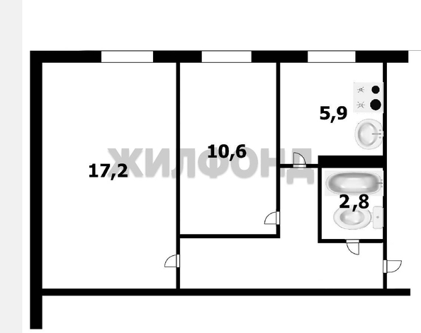 
  Продается 2-комн. квартира, 44.5 м², Объединения ул, д. 66
. Фото 24.