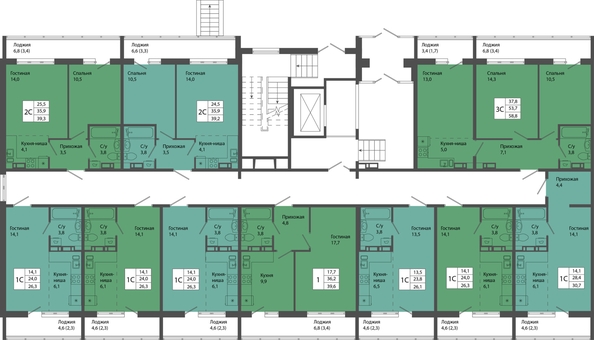 
  Продается 2-комн. квартира, 39.2 м², ЖК Родина, дом 4
. Фото 1.