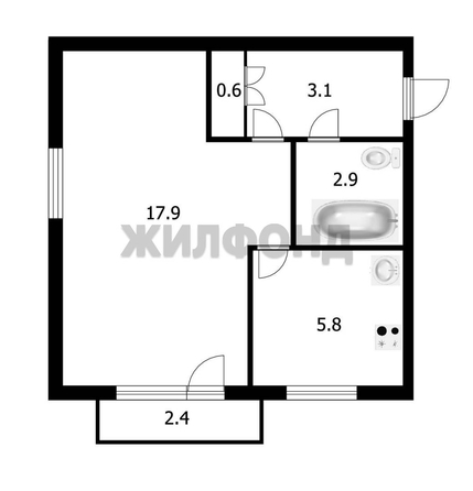 
  Продается 1-комн. квартира, 30.3 м², ЖКО Аэропорта ул, д. 11
. Фото 11.