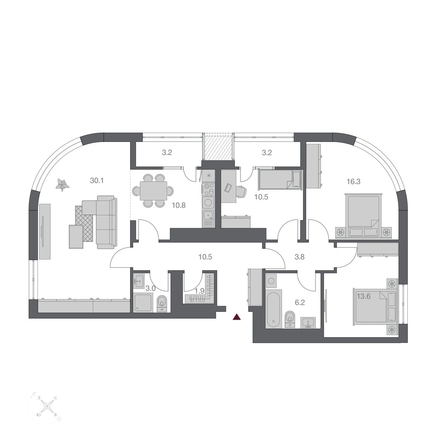
  Продается 4-комн. квартира, 112.99 м², ЖК Беринг, дом 3
. Фото 1.