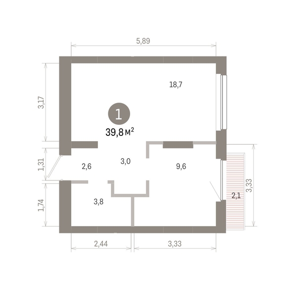 
  Продается 1-комн. квартира, 39.8 м², ЖК Лебедевский квартал, дом 1
. Фото 2.