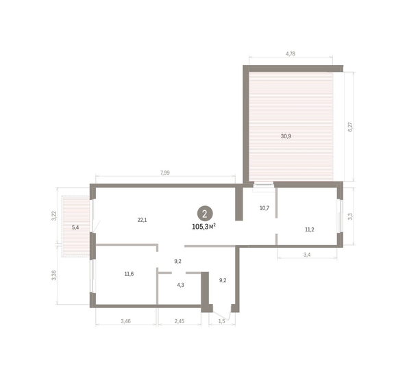 
  Продается 2-комн. квартира 105.31 м², в ЖК Пшеница, дом 5.2. Фото 1.