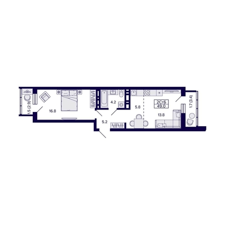 
  Продается 2-комн. квартира, 49 м², ЖК Grando (Грандо)
. Фото 1.