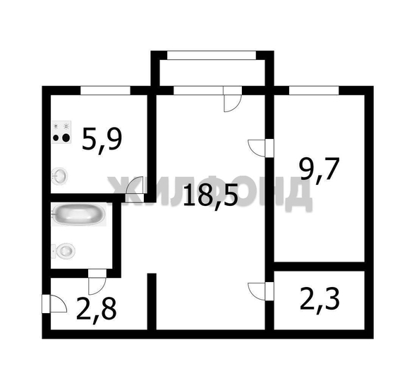
  Продается 2-комн. квартира, 42.2 м², Карла Маркса пр-кт, д. 27
. Фото 17.
