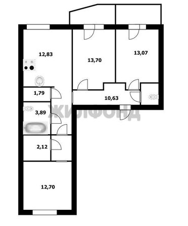
  Продается 3-комн. квартира, 75.9 м², ЖК Дом на республиканской
. Фото 19.