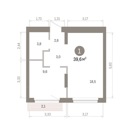 
  Продается 1-комн. квартира, 39.6 м², ЖК Лебедевский квартал, дом 1
. Фото 2.