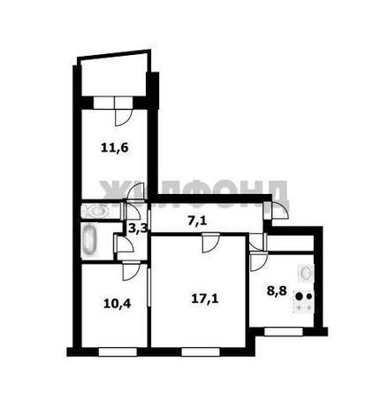 
  Продается 3-комн. квартира, 63.5 м², Родники ул, д. 3/2
. Фото 12.