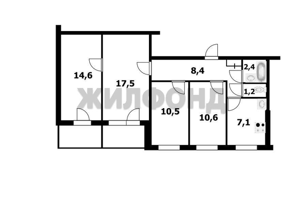 
  Продается 4-комн. квартира, 75.3 м², Кропоткина ул, д. 119/1
. Фото 1.