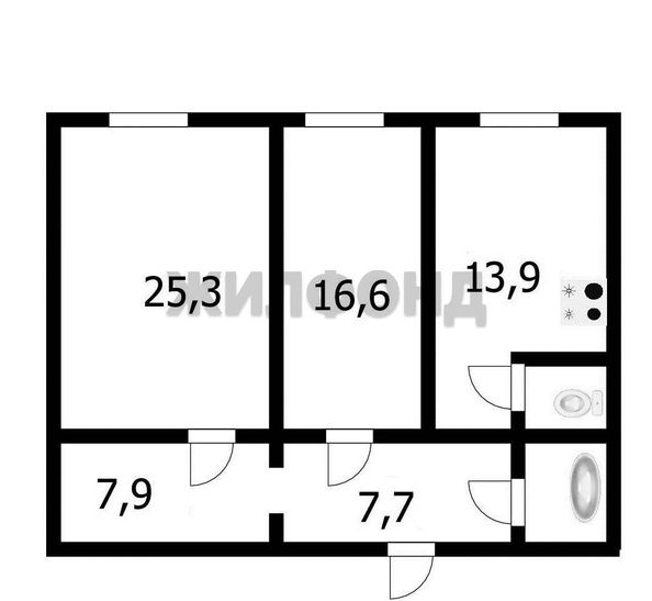 
  Продается 2-комн. квартира, 75.6 м², В. Высоцкого ул, д. 62
. Фото 38.