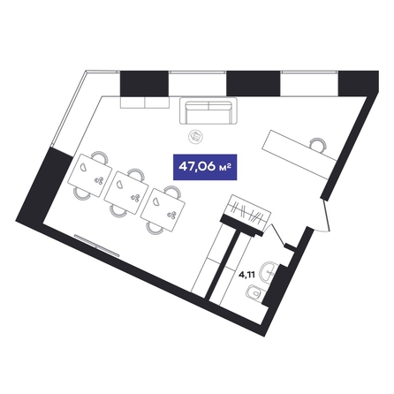 
  Продается универсальное помещение, 46.9 м², АО GAGARIN CITY (Гагарин Сити)
. Фото 1.