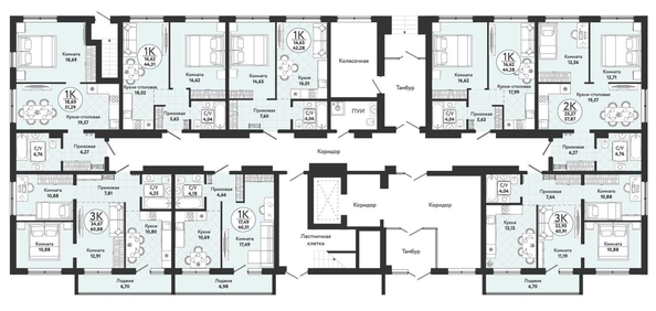 
  Продается 1-комн. квартира, 51.29 м², ЖК Одоевский, дом 4
. Фото 1.