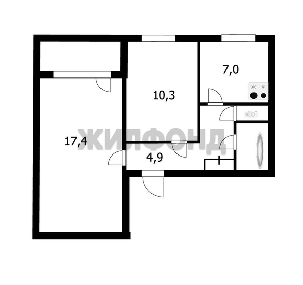 
  Продается 2-комн. квартира, 45.7 м², Кошурникова ул, д. 7/1
. Фото 19.