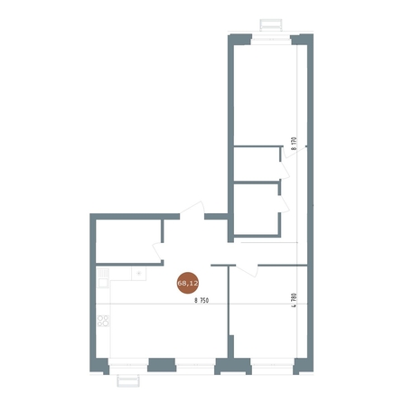 
  Продается 2-комн. квартира 68.14 м², в ЖК 19/56 Кварталы Телецентра, сек 6. Фото 1.
