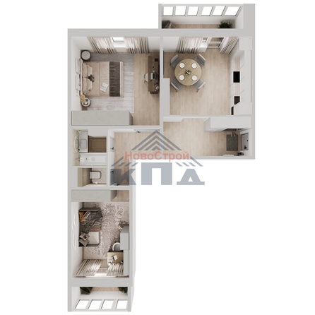 
  Продается 2-комн. квартира 68.21 м², в ЖК Два поэта. Фото 1.