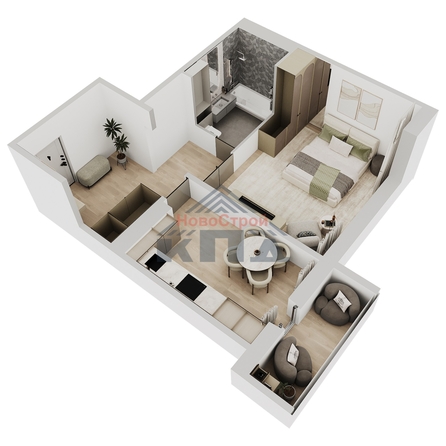 
  Продается 1-комн. квартира 46.15 м², в ЖК Два поэта. Фото 2.