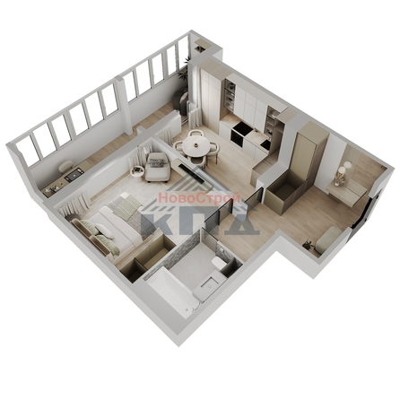 
  Продается 1-комн. квартира 48.6 м², в ЖК Два поэта. Фото 2.