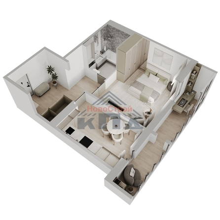 
  Продается 1-комн. квартира 48.27 м², в ЖК Два поэта. Фото 2.