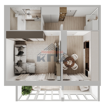 
  Продается 1-комн. квартира 43.46 м², в ЖК Два поэта. Фото 1.