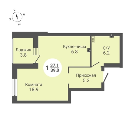 
  Продается студия 39 м², в ЖК На Петухова, дом 1. Фото 1.