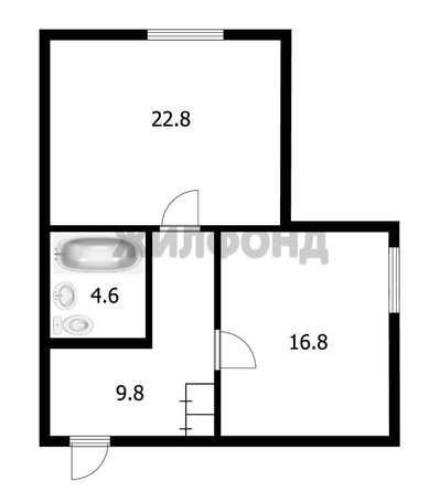 
  Продается 2-комн. квартира 54 м². Фото 1.