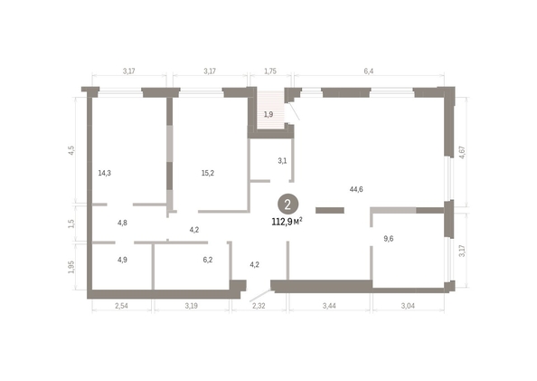 
  Продается 2-комн. квартира 112.92 м², в ЖК Город на озере. Фото 1.