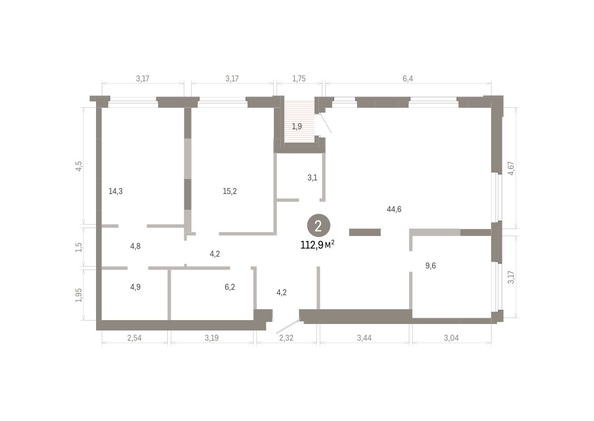 
  Продается 2-комн. квартира 112.89 м², в ЖК Город на озере. Фото 3.