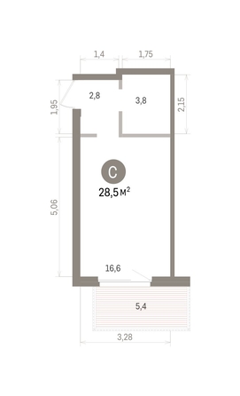 
  Продается студия 28.52 м², в ЖК Пшеница, дом 5.2. Фото 1.