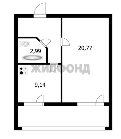 
  Продается 1-комн. квартира 46.86 м². Фото 1.