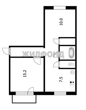 
  Продается 2-комн. квартира 45.6 м². Фото 1.