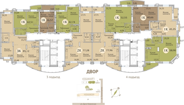 
  Продается 1-комн. квартира 40.6 м², в ЖК Заельцовский. Фото 21.