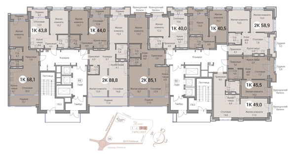 
  Продается 3-комн. квартира 88.8 м², в ЖК Тайм Сквер. Фото 19.