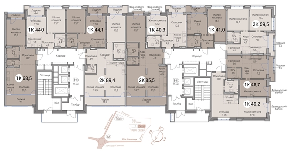 
  Продается 3-комн. квартира 85.5 м², в ЖК Тайм Сквер. Фото 19.