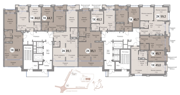 
  Продается 3-комн. квартира 85.1 м², в ЖК Тайм Сквер. Фото 19.