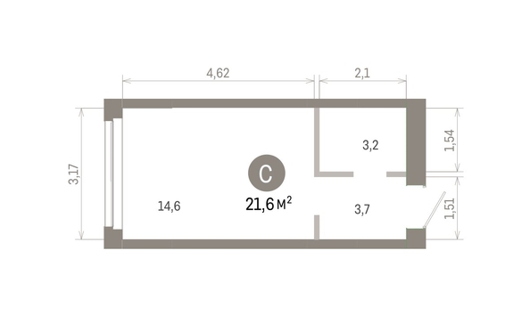 
  Продается студия 21.56 м², в ЖК Европейский берег, дом 45. Фото 1.