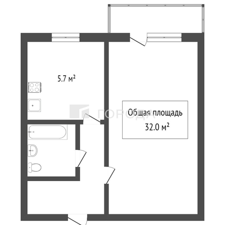 
  Продается 1-комн. квартира 32.8 м². Фото 2.