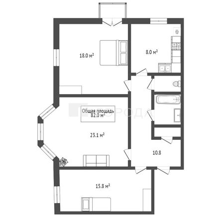
  Продается 3-комн. квартира 82 м². Фото 12.
